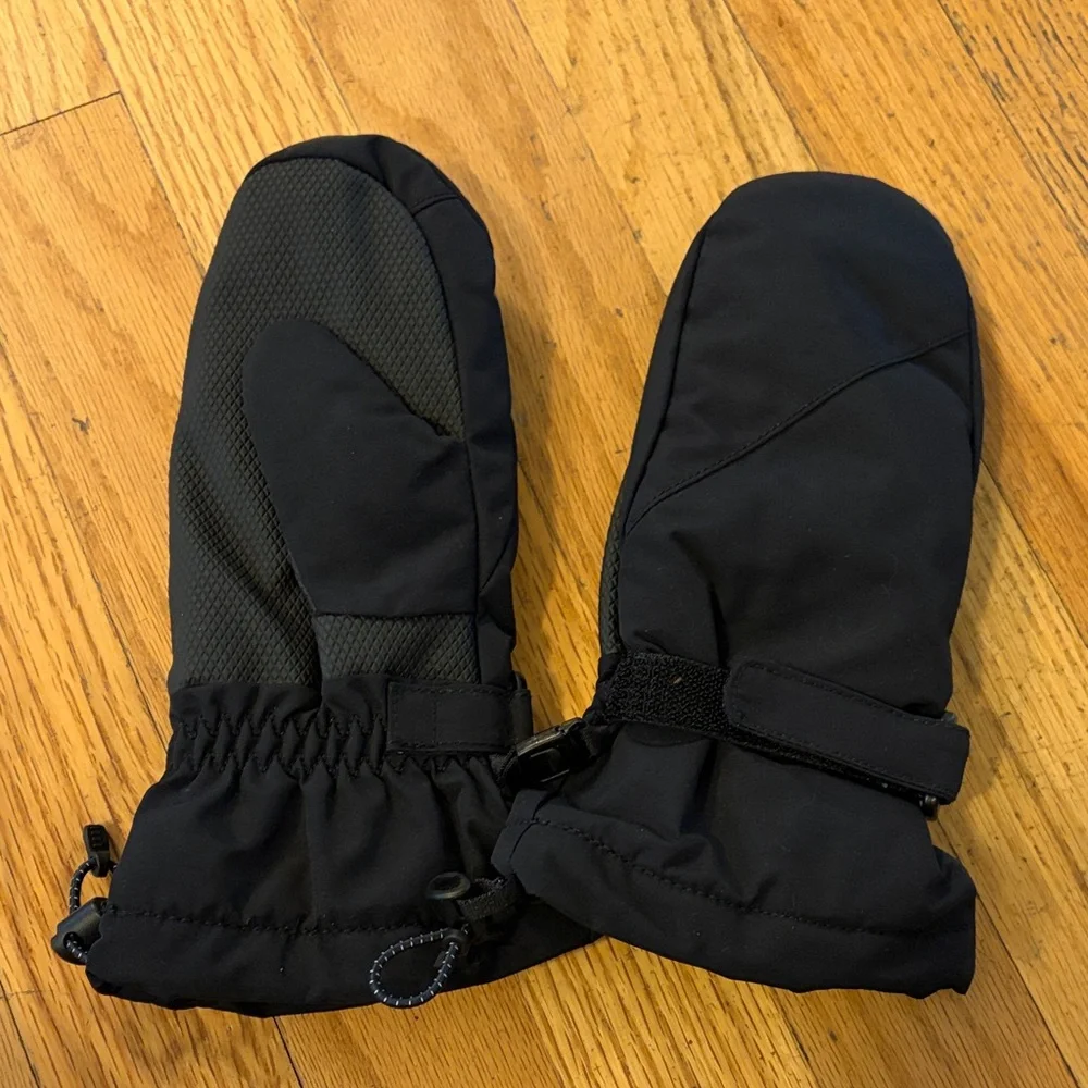 Lands' End Black Kids Mittens